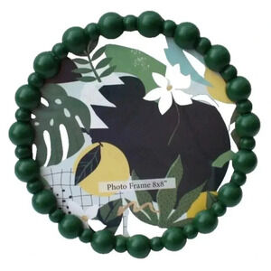 New Jungle Green Boho Scandinavian Bubble Round Picture Frame 8"x8"